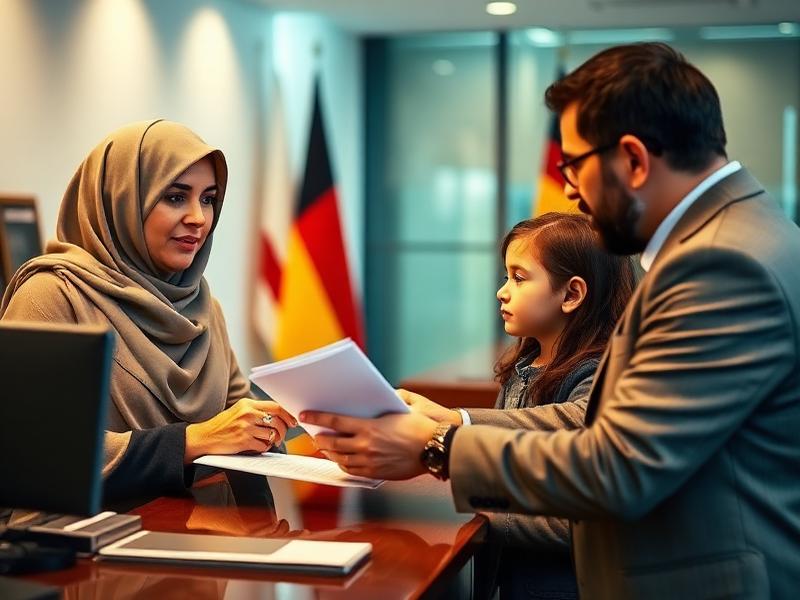 Familie reicht Unterlagen bei der deutschen Botschaft ein – Familiennachzug Krankenversicherung