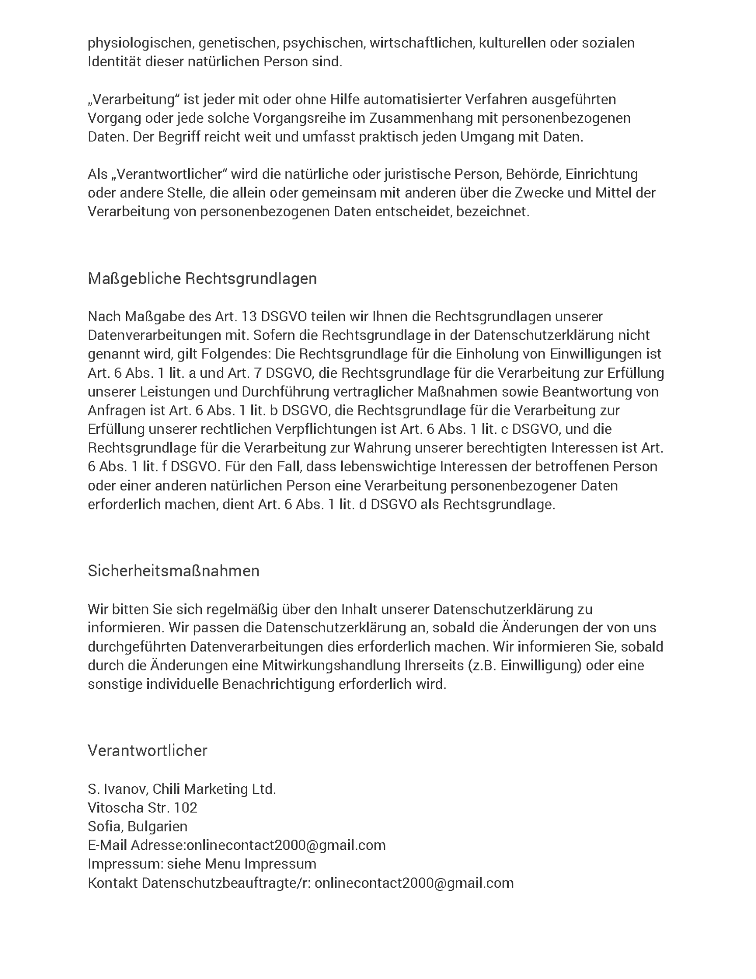 Datenschutzerklärung Seite 2
