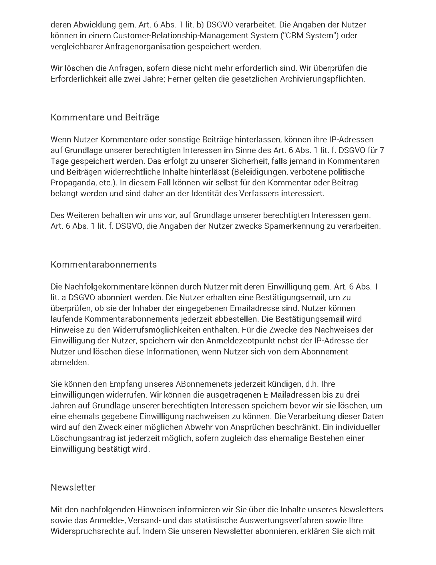 Datenschutzerklärung Seite 11