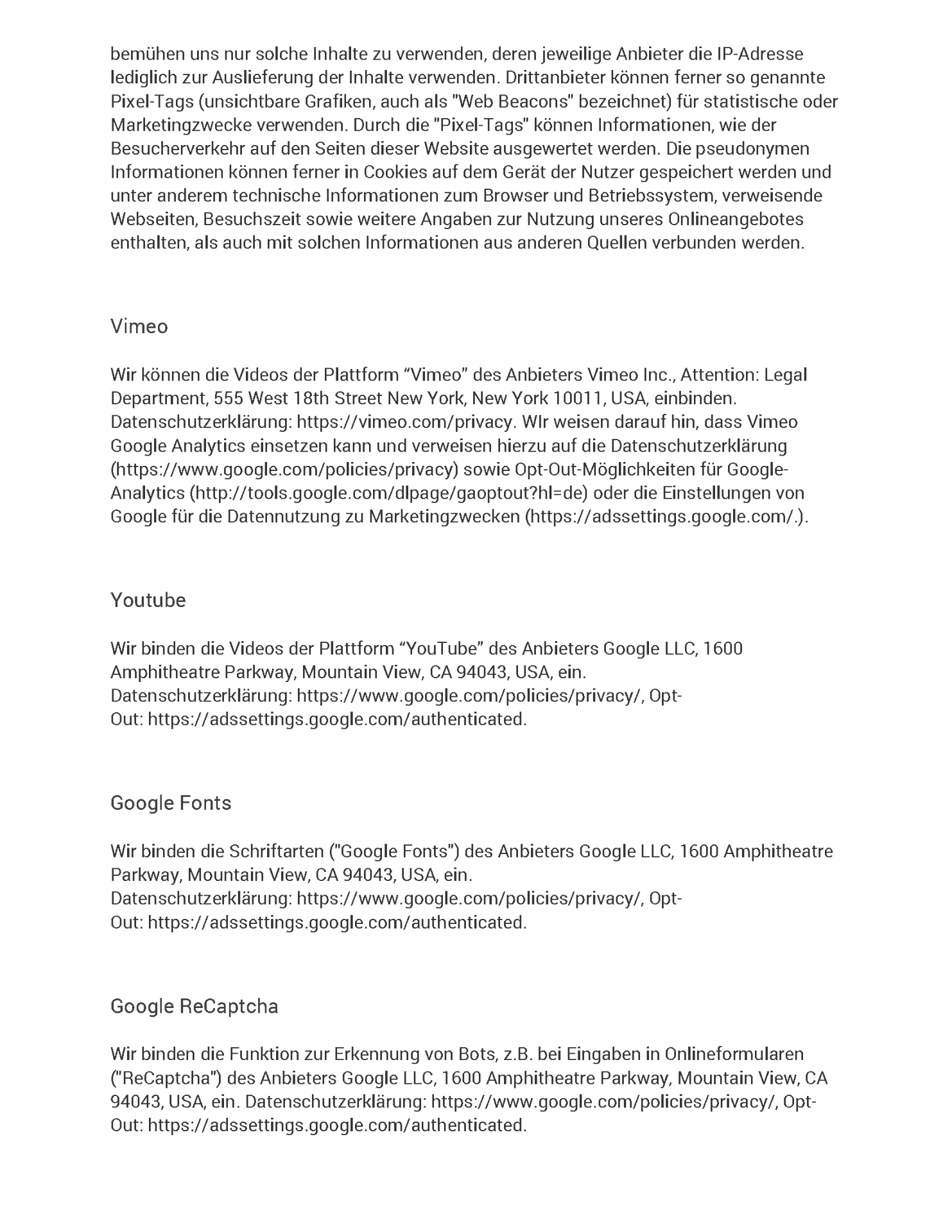 Datenschutzerklärung Seite 19