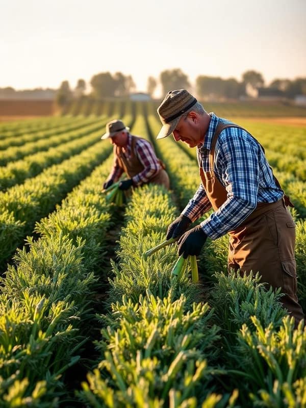 Saisonarbeiter und Erntehelfer bei der Feldarbeit in Deutschland — Krankenversicherung Pflicht